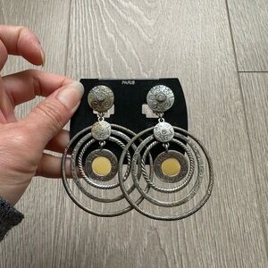 Vintage Sterling Silver Clip-On Hoop Earrings